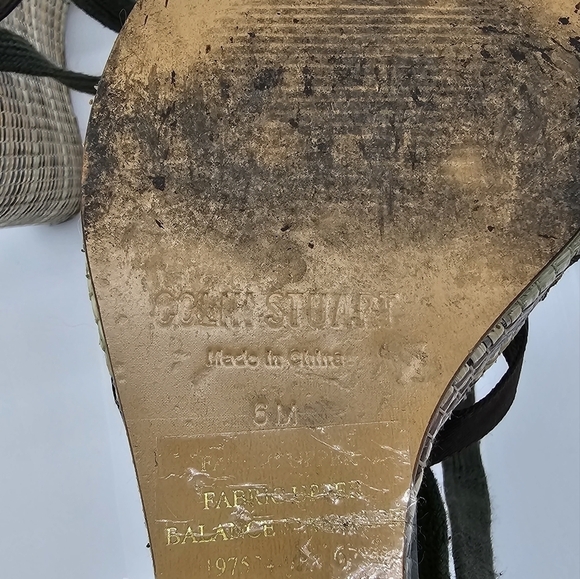 Colin Stewart Brown Tie Up Espadrilles Wedge Sandals, Size 6 - Picture 7 of 8